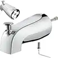 Gold Hao The Bathroom Universal Slip-On Tub Spout with Diverter 5 Inches, Slip-On Bath Tub Spout with Diverter 5/8 Inch Slip Fit Connection, Easy to Install (Chrome)