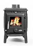 The York -100% Cast Iron Wood Burning Stove - Controllable Air Vents-Fast Delivery, Black, S