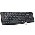 Lovaky MK98 Wireless Keyboard, 2.4G Ergonomic Wireless Computer Keyboard, Enlarged Indicator Light, Full Size PC Keyboard with Numeric Keypad for Laptop, Desktop, Surface, Chromebook, Notebook, Black