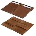 GARZINI Magic Wallet For Men, Minimalist Wallet with RFID card holder, Leather Wallet for 10 cards, Java Brown