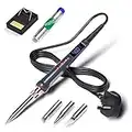 Soldering Iron Kit, 200W 220V Solder Iron Digital Soldering Kit for Soldering, 6-in-1 Solder Gun Kit Welding Tool, Adjustable Temperature from 180 to 480℃, 3 solder tip, Solder wire, Solder Iron Stand