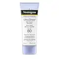 Neutrogena Ultra Sheer Dry-Touch Sunscreen SPF 60, Water & Sweat Resistant, non-comedogenic, won't clog pores, 88mL