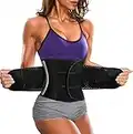 Gotoly Fascia Addominale Donna Cintura Dimagrante Regolabile Sauna Fitness Cintura Allenamento di Neoprene Snellente Brucia Grassi Trainer della Sudorazione Fascia di Sostegno Posteriore (Nero, S)