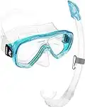 Cressi Onda Mare Conjunto Combo de Snorkel, Unisex Adulto, Transparente/Azul Aguamarina, Talla Única