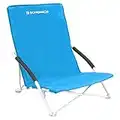 SONGMICS High Back Beach Chair, Portable Folding Camping Chair, Folding Chair, Lightweight, Comfortable and Heavy Duty Outdoor Chair with Carry Bag, Light Blue GCB61BU