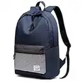 Backpack for Men and Women,VASCHY Water-Resistant Classic Lightweight Unisex School Casual Daypack Travel Rucksack Fits 15inch Laptop with Water Bottle Pockets Navy Blue