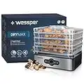 Wessper Deshidratador de Alimentos 240W, Desecadora de Fruta con 5 Bandejas Ajustables, Temperatura Regulable 35°-70°C y Temporizador 0-99h, para Verduras Carne Flores, sin BPA