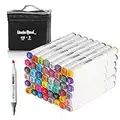 48 Colors Dual Brush Art Markers - Alcohol Based Marker with Carrying Case Dual Tip for Coloring/Drawing/Sketching Card/Illustration AT04