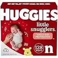 HUGGIES Newborn Diapers - Little Snugglers Disposable Baby Diapers, 128ct, Giant Pack (Packaging May Vary)