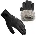 Rahhint Winterhandschuhe Herren Damen Touchscreen Thermohandschuhe Warme Wollstrickhandschuhe mit Fleecefutter