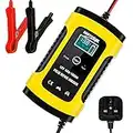 Hutigertech Car Battery Charger & Maintainer 6A 12V Fully Automatic Battery Charger with LCD Screen, Used to Charger, Maintain and Repair Batteries for Cars, Motorcycles, Boat and More