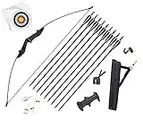 Vogbel Archery Takedown Recurve Bow and Arrows Set Adult Longbow Kit for Beginner Outdoor Hunting Shooting Training (Black, 30lb)