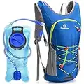 Hydration Backpack, Lightweight Hydration Pack, Water Backpack Pack with 2L Hydration Water Bladder , Suitable for Men Women Kids Biking，Hiking，Camping, Cycling, Running, and Music Festival(Blue)