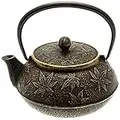 Iwachu Japanese Iron Teapot/Tetsubin, Gold and Black Maple