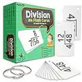 Star Right Math Flash Cards - Division Flash Cards - 156 Hole Punched Math Game Flash Cards - 2 Binder Rings - for Ages 8 and Up - 3rd, 4th, 5th and 6th Grade