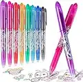 8pcs erasable pens,erasable gel ink rollerball pens,liquid pens quick-drying rolling ball 0.5mm tip rub out pens,drying with rubber stylo effaçable