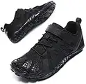 GoodValue Men's Barefoot Shoes Minimalist Trail Running Shoes Zero Drop Wide Toe Box Five Fingers Sneakers Cross-Training Workout Walking Gym Hiking Trail Runner Black