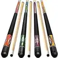 Kmise Set of 4 Pool Cue Sticks, Snooker Play 58" Billiard Cue Stick for Men,Solid Maple Stick for Bar House Pool Table Sports