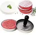 Meykers Burger Press 100 Patty Papers Set | Non-Stick Hamburger Press Patty Maker Mold with Free Wax Patty Paper Sheets | Meat Beef Cheese Veggie Burger Maker for Grill Griddle BBQ Barbecue | BPA Free