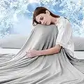 Luxear Cooling Blanket for Summer, Throw Blanket With Arc-Chill Technology Keep Cool For Sofa Bed, Comfort Soft Nap Blanket Fabric Breathable Adult Baby Children Pet Dog, Queen Size 150 x 200 Cm, Grey