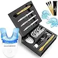 AquaHomeGroup Kit de blanchiment des dents avec lumière LED - kit dentaire de luxe avec dentifrice et brosses à dents au charbon - Système de blanchiment dentaire naturel Pap 3 X 3ml Seringues en gel