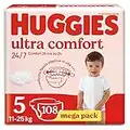 Huggies Pannolini Ultra Comfort, Taglia 5 (11-25 Kg), Confezione da 108 Pannolini