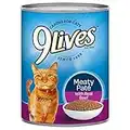 9Lives Meaty Paté With Real Beef Wet Cat Food, 13 Ounce (Pack of 12)