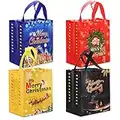 LOVEXIU Geschenktüten Weihnachten Groß 4pcs,Weihnachten Gift Bags Handtaschen 32 x 38 x 15 cm,Frohe Weihnachten Zug,Einkaufstasche Faltbar, Weihnachten Geschenktüten Handtaschen Mit Griff