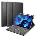 FINTIE Clavier pour iPad Air 5 10.9 Pouces 2022 / iPad Air 4 2020 - [Clavier AZERTY] Housse Multipositions avec Rangement de Stylet, Coque Clavier sans Fil Détachable, Noir