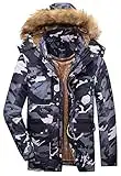 Yozai Men Winter Coats, Waterproof Ski Snow Jackets Mountain Hiking Windbreaker Parka Camouflage X-Large