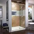 DreamLine Flex 44-48 in. W x 72 in. H Semi-Frameless Pivot Shower Door in Brushed Nickel, SHDR-2248720-04