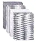 BAMBOO QUEEN Paquete de 8 paños súper suaves para eructos para bebés, ultra absorbentes, grandes trapos para eructos, unisex, gris y blanco, 40,6 x 30,5 cm