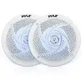 PYLE Marine Speakers - 6.4 Inch 2 Way Waterproof and Weather Resistant Outdoor Audio Stereo Sound System with LED Lights, 180 Watt Power and Low Profile Slim Style - 1 Pair - PLMRS53WL