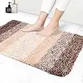 Buicare Alfombrilla de Baño Antideslizante Absorbente, Alfombra de Baño Lavable a Máquina, Alfombras de Microfibra Súper Cómoda, Tapete Suaves para Baño, Piso de Ducha, Bañera, 40 x 60 cm, Marrón