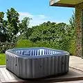 Whirlpool aufblasbar BRAST® MSpa Tekapo für 6 Personen 185x185cm In-Outdoor Pool 132 Massagedüsen Energiespar-Timer Heizung Aufblasfunktion per Knopfdruck TÜV geprüft Bubble Spa Wellness Massage