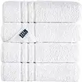 Hammam Linen White Bath Towels 4-Pack - 27x54 Soft and Absorbent, Premium Quality Perfect for Daily Use 100% Cotton Towel 600 GSM