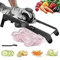 Mandolina Affettatrice Professionale,Mandolina 3 in 1 Regolabile Affettaverdure.Julienne Affettatrice Taglierina per Cibo,Frutta e Verdura.Fetta Sottile da 1 mm a 9 mm con Guanti di Sicurezza