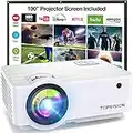 TOPVISION Mini Beamer, Native 720P Heimkino Beamer Unterstützt 1080P Full HD, 7000 Lux Video Beamer mit 300'' Display, 120000 Stunden LED Projektor Kompatibel mit HDMI/USB/SD/AV/VGA