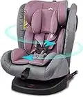 Jovikids Safety Baby Car Seat with Isofix and Top Tether, 360 Degree Swivel Child Car Seat for Group 0/1/2/3, 0-12 Years Old, ECE R44/04, Pink