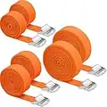 GOOHOME 6Pcs Tie Down Straps Heavy Duty Tensioning Belts Cargo Straps with Quick Release Cam Adjustable Lashing Straps Retaining Fixing Straps for Luggage Moving Caravan Bicycle (Orange )