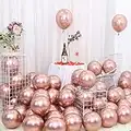 Rose Gold Balloon Metallic Balloons 100 PCS 10 Inch Rose Gold Latex Balloons for Birthday Engagement Wedding Baby Shower Festival Party Decorations Rose Gold with Balloon Knotter EXGOX