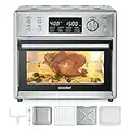 COMFEE' Toaster Oven Air Fryer Combo, 12-in-1 Air Fryer Oven with Rotisserie, 6 Slice Toast 12' Pizza, Double Layer, Countertop Convection Toaster Oven, 25L/26.4QT, Precise Temperature Control, 6 Accessories