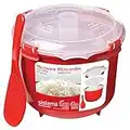 Sistema Microwave Rice Cooker | 2.6 L | Dishwasher Safe Small Rice Cooker | BPA-Free | Red