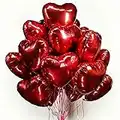 30 pcs Red Heart Balloons 18" Foil Love Balloons Mylar Balloons heart balloons for Valentines Day Propose Marriage Wedding Anniversary Backdrop Birthday Party Supplies
