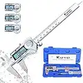 Kynup Digital Caliper, Calipers 6 Inch Measuring Tool with Stainless Steel, IP54 Splash Proof Protection Design, Easy Switch from Inch Metric Fraction, Large LCD Screen (150mm)