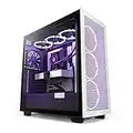 NZXT H7 Flow - CM-H71FG-01 - ATX Mid Tower PC Gaming Case - Front I/O USB Type-C Port - Quick-Release Tempered Glass Side Panel - Vertical GPU Mount - Integrated RGB Lighting - White/Black