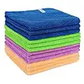 INFOK Lot de 12 chiffons de nettoyage en microfibre de qualité supérieure, très absorbants et réutilisables, pour la cuisine, la vaisselle, la poussière, les chiffons de nettoyage de voiture