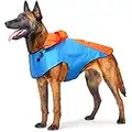 Dog Raincoat, DQGHQME Dog Rain Jacket,Coat Reflective Orange Safety Hunting Dog Vest, 100% Waterproof Dog Rain Coats,Jacket,Poncho,Suit for Small,Medium,Large Breed Dogs. Impermeable Chien.