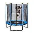 Cama elástica Infantil 140 Plus - Azul - Trampolín para niños y niñas con Red de Seguridad Ideal para Exterior o Interior