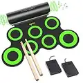 Electronic Drum Set, Roll Up Drum Practice Pad Midi Drum Kit with Built-in Speaker Drum Pedals Drum Sticks 10 Hours Playtime, Great Holiday Birthday Gift for Kids